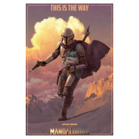 Plakát, Obraz - Star Wars: The Mandalorian - On The Run, 61x91.5 cm