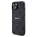 Zadní kryt Guess PU Leather 4G Colored Ring MagSafe pro Apple iPhone 15, černá