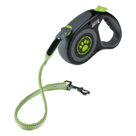 zoofari® Samonavíjecí vodítko s LED světlem (zelená/žlutá, malé)