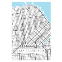 Mapa San Francisco white, 26.7 × 40 cm