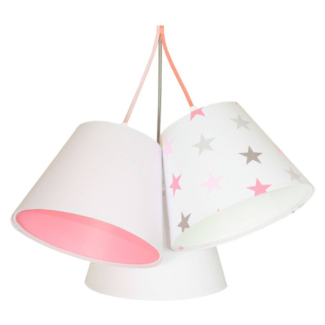 Maco Design Závěsná lampa do dětského pokoje Zsofia 3 světla bílá/růžová