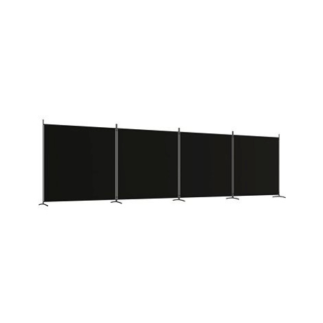 SHUMEE čtyřdílný paraván černý, 698 × 180 cm