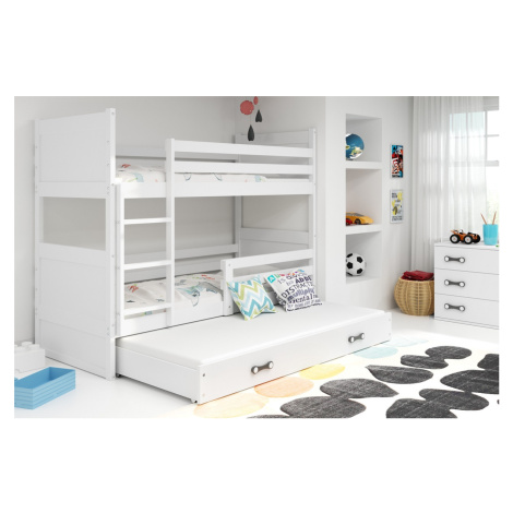 BMS Dětská patrová postel s přistýlkou RICO 3 | bílá 80 x 160 cm Barva: Bílá