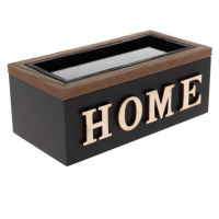Dřevěný box na čajové sáčky HOME, 16,5 x 10 x 8 cm