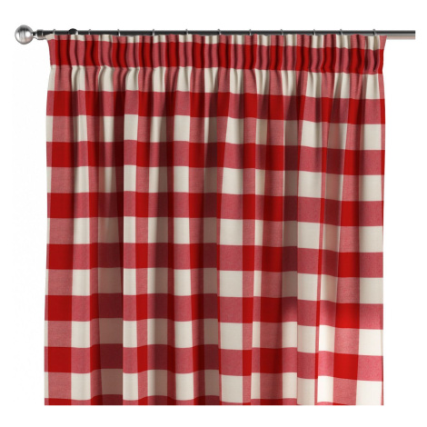 Dekoria Závěs s řasící páskou, tmavě červená kostka velká, Quadro, 136-18