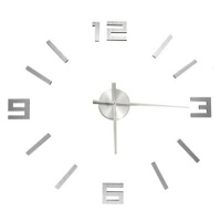 3D nástěnné hodiny moderní design stříbrné 100 cm XXL 325158