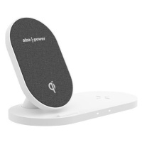 AlzaPower WC200 Wireless Dual Fast Charger bílá