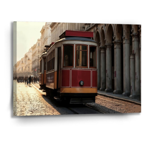 Sablio Obraz Historická červená tramvaj - 90x60 cm