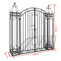 Okrasná zahradní brána kov Dekorhome 134 cm