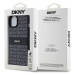 Zadní kryt DKNY PU Leather Repeat Pattern Tonal Stripe pro Apple iPhone 15 Plus, černá