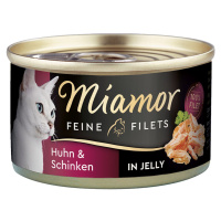 Miamor Feine Filets v želé kuřecí a šunka, 100g plechovka 48x100g