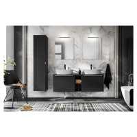 Comad Koupelnová sestava SantaFe s deskou, umyvadly, zrcadly a skříňkami 180 cm černá