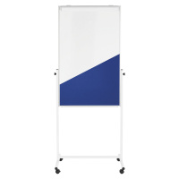 magnetoplan Univerzální tabule, formát tabule 750 x 1200 mm, bílá tabule / modrá plsť