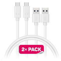 CONNECT IT Wirez USB-C (Type C) -> USB-A, USB 3.1 Gen 1, bílý, 1 m (2 ks v balení)