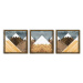 Wallity Sada obrazů Mountains 3 ks 50x50 cm hnědý