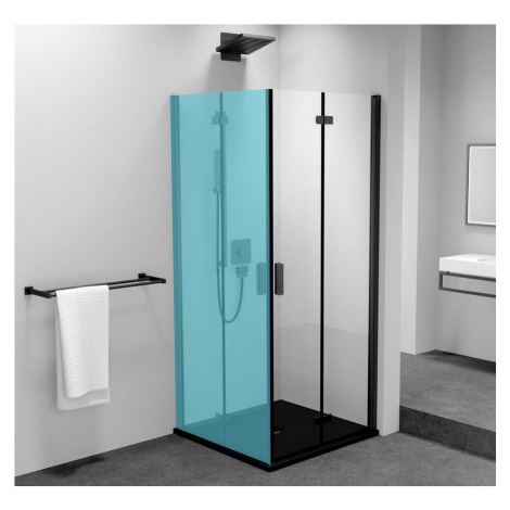 POLYSAN ZOOM BLACK sprchové dveře skládací 900, čiré sklo, pravé ZL4915BR