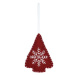 H&L Závěsná vánoční dekorace Strom, 10 cm, červená
