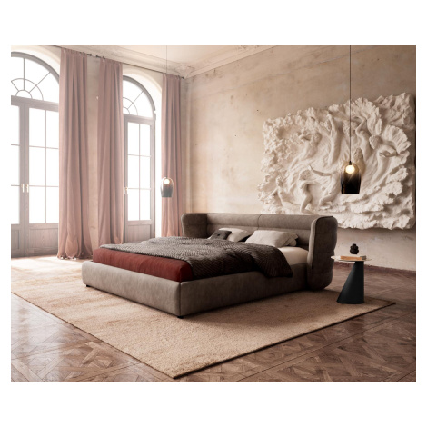 DELIFE Čalouněná postel Simea 180x200 cm mikrovlákno taupe vintage