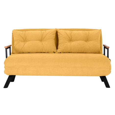 Hanah Home Dvoumístná rozkládací pohovka Seater Sando hořčicová