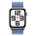 Apple Watch SE (2023) Cellular 44mm sportovní provlékací řemínek ledově modrý  Stříbrná