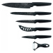 5dílná sada kuchyňských nožů s nepřilnavým povrchem a se škrabkou Royalty Line RL-MB5N / černá