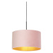 Závěsná lampa s velurovým odstínem růžová se zlatem 35 cm - Combi