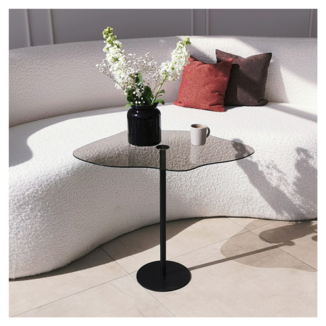 Kalune Design Odkládací stolek Dior černý/kouřové sklo