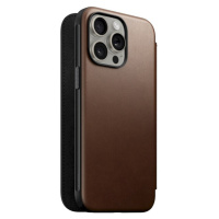 Nomad Modern Leather Folio, brown - iPhone 15 Pro Max (NM01633785) Hnědá