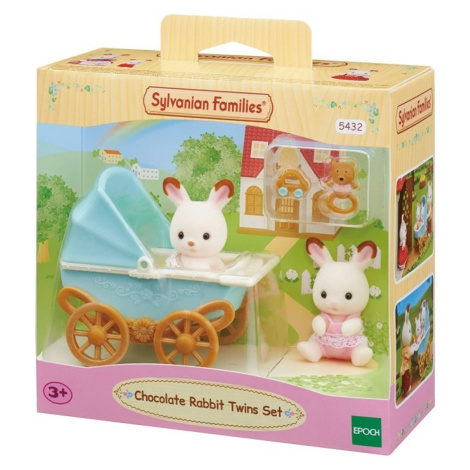 Sylvanian families 5432 dvojčátka čokoládových králíků v kočárku