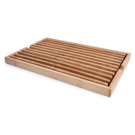 GoEco® | bambusové NEDROBÍCÍ prkénko s roštem na chléb a pečivo | 33 × 22 cm
