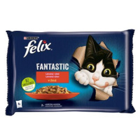 Felix Fantastic s hovězím a kuřetem v želé 4 x 85 g