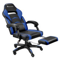 Herní kancelářská židle Comodo s podnožkou, černá/modrá