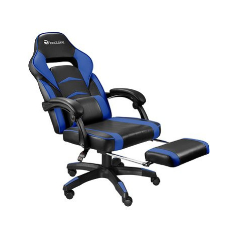Herní kancelářská židle Comodo s podnožkou, černá/modrá tectake