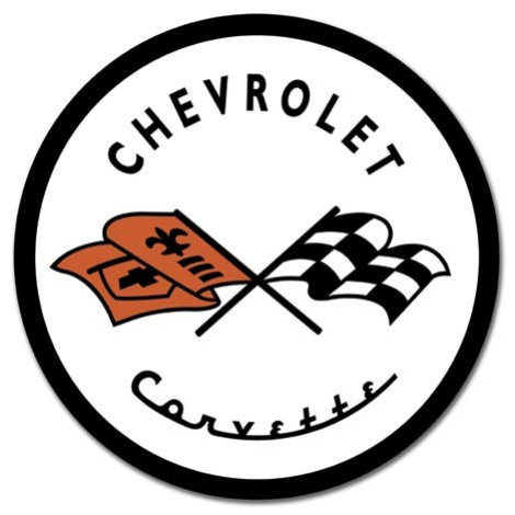 Plechová cedule CORVETTE 1953 CHEVY - Chevrolet logo, 30 × 30 cm