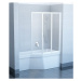 Ravak VS3 130 - bílá+rain, vanová skládací třídílná zástěna 130 cm, bílý rám, plastová výplň