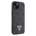 Guess PU 4G Strass Triangle Metal Logo kryt iPhone 15 černý