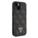 Zadní kryt Guess PU Leather 4G Triangle Metal Logo pro Apple iPhone 15, černá