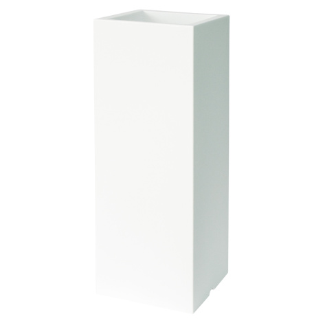 Plust - Květináč KUBE HIGH SLIM 25x25x70 cm bílý - VÝPRODEJ