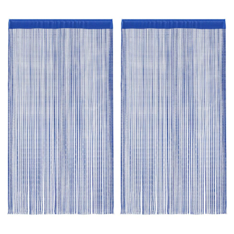 vidaXL Provázkové záclony, 2 ks, 140x250 cm, modrá
