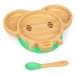 Klarstein Dětská jídelní souprava, bambusový talíř a lžička, 250 ml, včetně přísavky, 18 × 18 cm