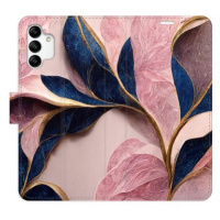 iSaprio flip pouzdro Pink Leaves pro Samsung Galaxy A04s