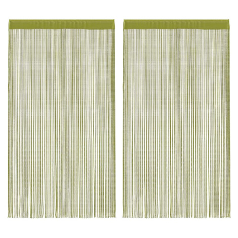 vidaXL Provázkové záclony 2 ks 100 x 250 cm zelené