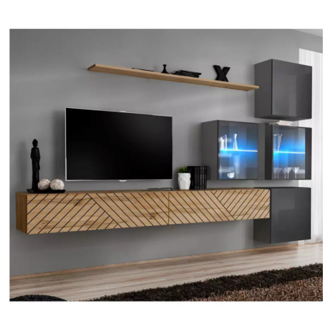 Obývací Stěna Switch XIX Line Wotan/Grafit BAUMAX