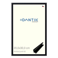 DANTIK rámeček 20 × 30, ALU profil 7002 Černý matný sklo čiré