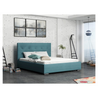 Čalouněná postel DANGELO 1 140x200 cm, modrá látka