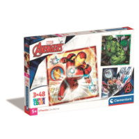 Clementoni - Puzzle 3x48 Square Marvel Avengers