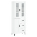 vidaXL Skříň highboard lesklá bílá 69,5 x 34 x 180 cm kompozitní dřevo