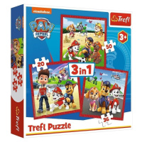 Puzzle Tlapková patrola Veselí pejsci 3v1