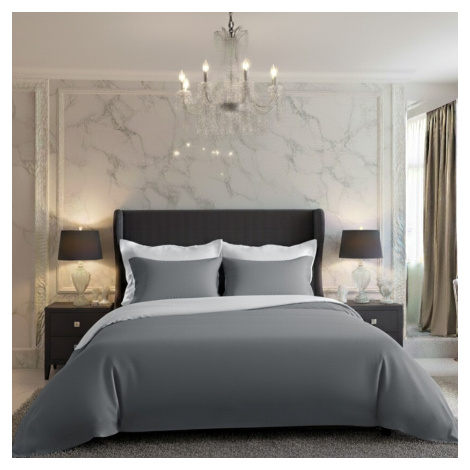 Kvalitex Saténové povlečení Luxury Collection bílá/tmavě šedá