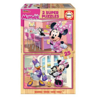 Educa Dřevěné puzzle Minnie 2x25 dílků